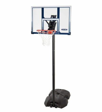 Lifetime basketball hoop for outdoor sports, 305 cm height, with a sturdy backboard and net for basketball games.