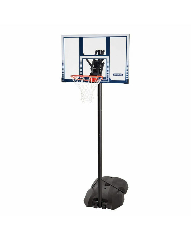 Lifetime basketball hoop for outdoor sports, 305 cm height, with a sturdy backboard and net for basketball games.