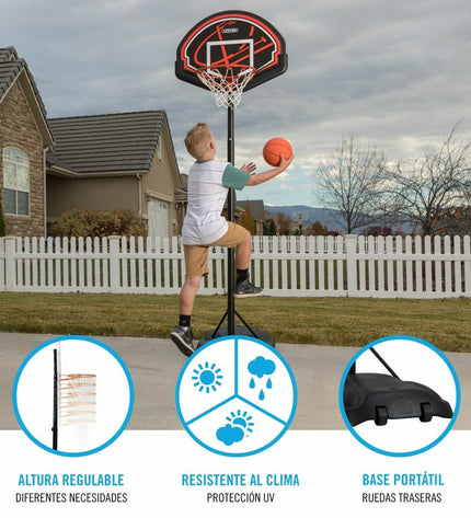 Lifetime basketball hoop with a 222 cm backboard, suitable for outdoor sports and basketball practice.