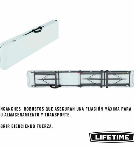 Lifetime Bank Lifetime opvouwbare bank voor sport en outdoor, wit, 183 x 29 x 42 cm, geschikt voor kamperen en wandelen