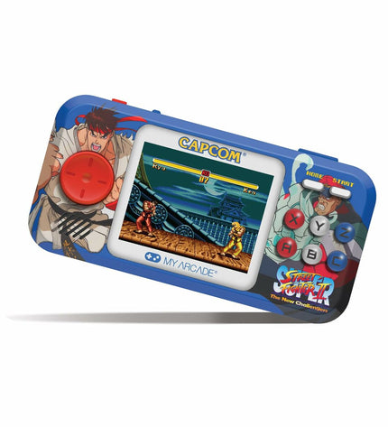My Arcade portable retro game computer with colorful buttons and screen, designed for playing classic electronic toy games.