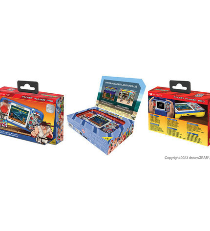 My Arcade portable game computer featuring retro arcade games, compact electronic toy with colorful buttons and screen.