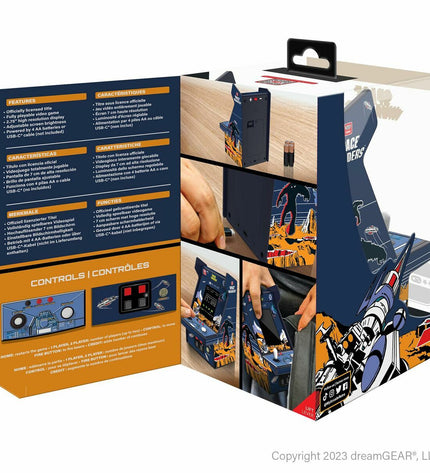 Portable My Arcade retro game computer with colorful buttons and screen, designed for electronic toy and gaming entertainment.