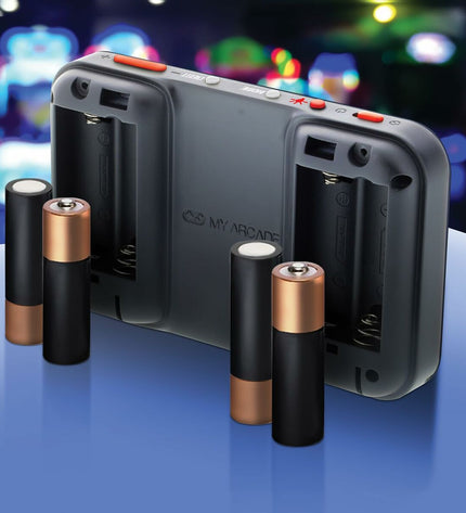 My Arcade portable retro game computer with colorful buttons and screen, designed for electronic toy and gaming entertainment.