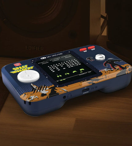 My Arcade portable gaming console with retro game controls and colorful screen, electronic toy for kids and gaming enthusiasts