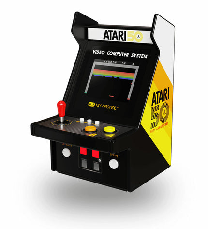 My Arcade portable gaming console with retro game controls and colorful screen, designed for electronic toys and handheld gaming.