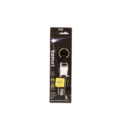 Dog Gone Smart black dog collar with light, size 20, made for pets, featuring durable material and adjustable fit.