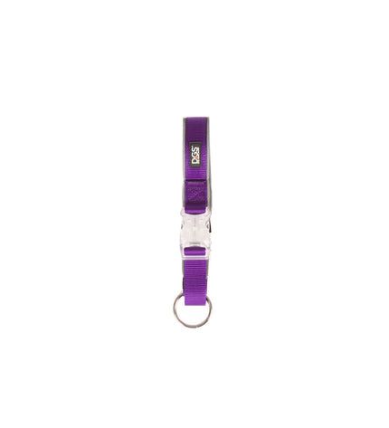 Dog Gone Smart purple light dog collar for pets, featuring adjustable design and reflective accents for safety.