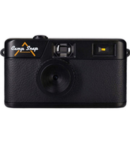 Camp Snap Digitale Camera Camp Snap CS-V105-BK-WW in zwart, compact electronic camera with lens and control buttons visible.