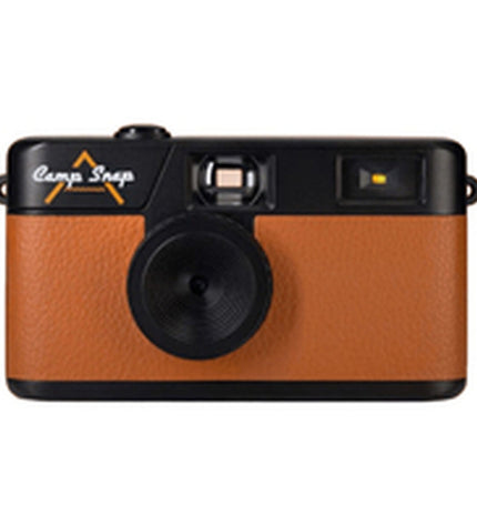 Camp Snap Digitale Camera Camp Snap CS-V105-BR-WW in zwart, showing front view with lens and control buttons.