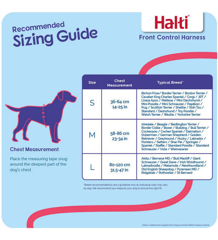 Company of Animals Halti dog harness in black and red, size small, adjustable for 36-64 cm neck and chest, durable pet harness.