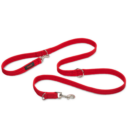 Company of Animals Rood S dog leash, red nylon dog walking lead with metal clip, designed for secure control during walks.