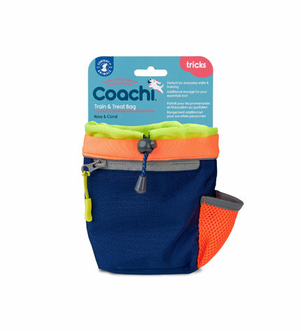 Blue coral Coachi dog training and treat harness, comfortable and adjustable, designed for secure control during walks.