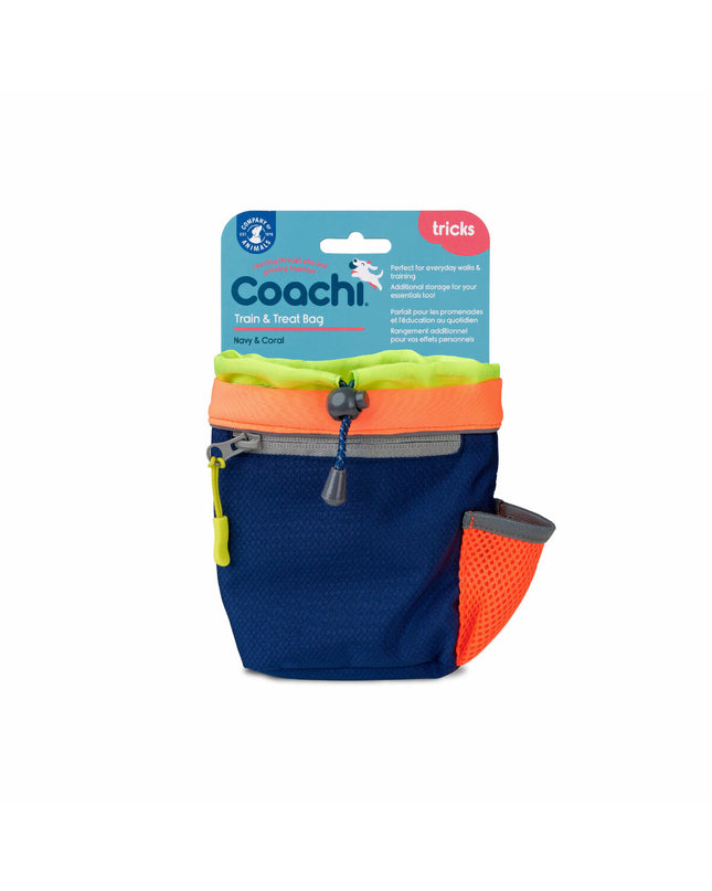 Blue coral Coachi dog training and treat harness, comfortable and adjustable, designed for secure control during walks.