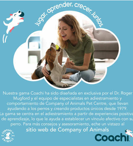 Blue Coachi training and treat holder for dogs, compact and durable dog accessory with secure clip and easy-to-access storage.
