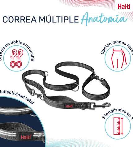 Gray Company of Animals dog leash with sturdy design, suitable for walking and control of medium-sized dogs.