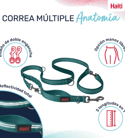 Company of Animals turquoise dog leash for medium-sized dogs, durable nylon material with metal clasp for secure walking.
