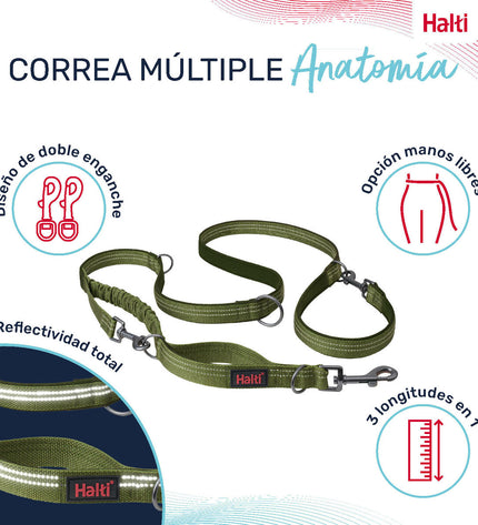 Company of Animals green dog leash for pets, showing durable nylon strap and metal clip on a plain background.