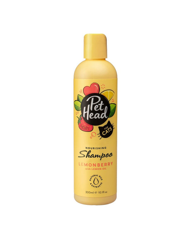 Pet Head Felin' Good cat shampoo bottle, 300 ml, for feline grooming, with colorful label and pump dispenser.