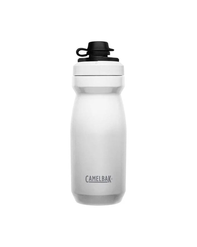 Camelbak Podium Dirt Series 600ml plastic water bottle for cycling and outdoor sports, featuring a sleek design and secure cap.
