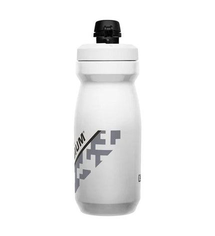 Camelbak Podium Dirt Series 600ml plastic water bottle for cycling and outdoor sports, with a sleek design and secure cap.