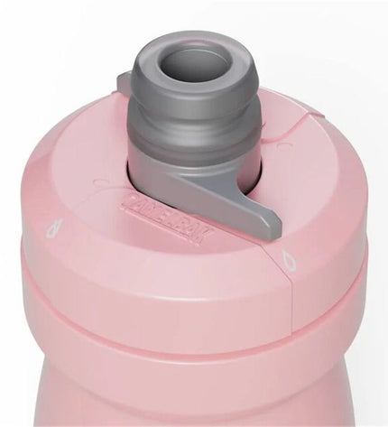 Camelbak Podium 21oz coral sunset water bottle for cycling, made of durable polypropylene, with a sleek sports design.
