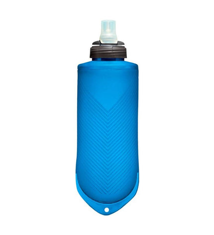 Blue Camelbak Quick Stow Flask, 350 ml plastic water bottle for outdoor sports, camping, and hiking activities.