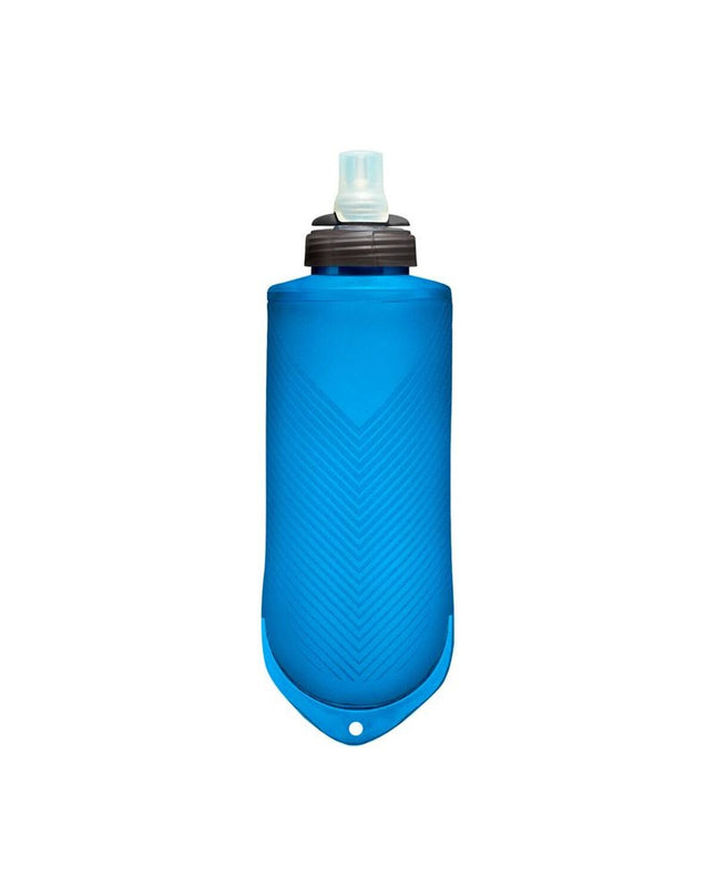 Blue Camelbak Quick Stow Flask, 350 ml plastic water bottle for outdoor sports, camping, and hiking activities.