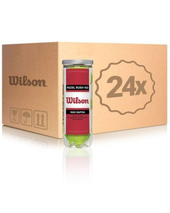 Yellow Wilson tennis balls for sport and outdoor tennis, with visible Wilson branding and bright yellow color.
