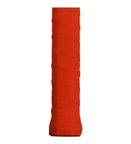 Wilson tennis overgrip WRZ470820 shown wrapped around a tennis racket handle, designed for better grip and comfort during play.