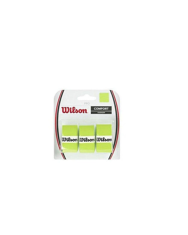 Wilson Pro tennis overgrip in black, showing textured surface and wrapping around a tennis racket handle.
