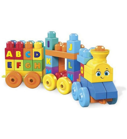 Mattel Muziektrein baby speelgoed with sound, colorful plastic train for young children, designed for early development and play.
