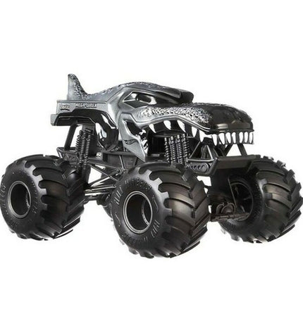 Mattel Monster Jam toy truck in 1:24 scale, detailed design, featuring bold colors and sturdy construction for play and display
