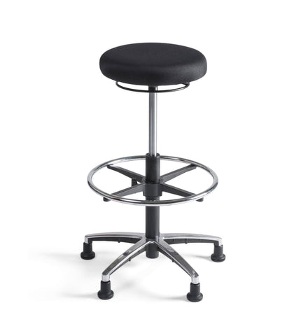 Workliving Stool High - Fabric Seat - Aluminum Base - Gliders - Footrest