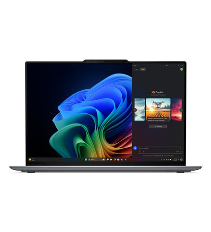 Lenovo 15.3-inch laptop with Intel Core Ultra 7 258V, 1TB SSD, QWERTY Spanish keyboard, open showing screen and keyboard layout.