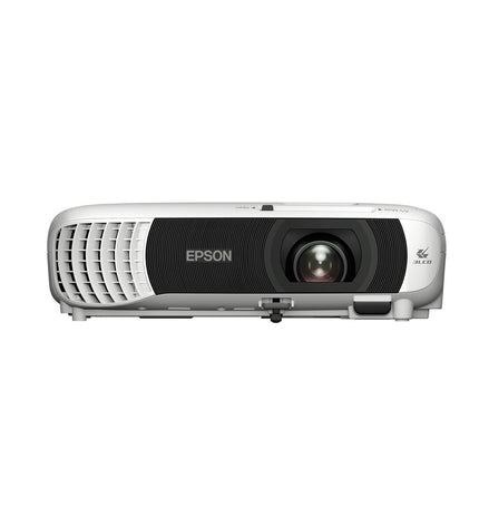 Epson V11HB58040 projector displaying a vibrant movie scene with 4000 lumens in a home theater setting