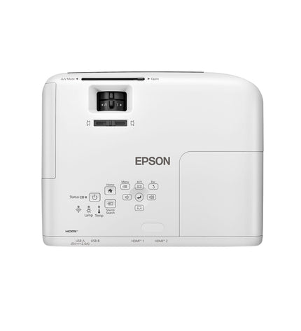 Epson projector V11HB58040 displaying a bright, clear image in a home theater setting with 4000 lumens.