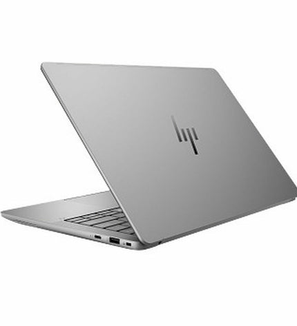 HP Laptop A3ZP4ET#ABE 14-inch Qwerty Spanish keyboard, slim design, front view showing screen and keyboard layout.