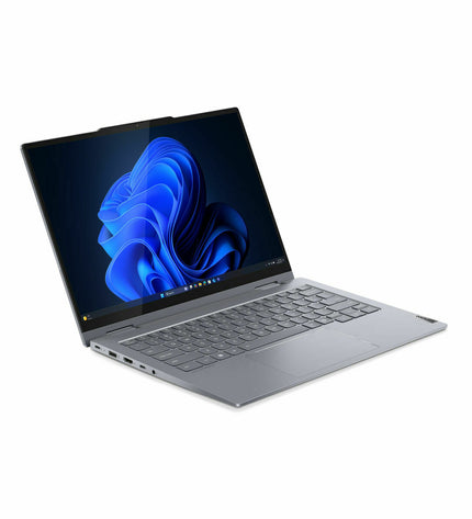 Lenovo 14-inch laptop with 16 GB RAM, 512 GB SSD, QWERTY Spanish keyboard, suitable for computing tasks.