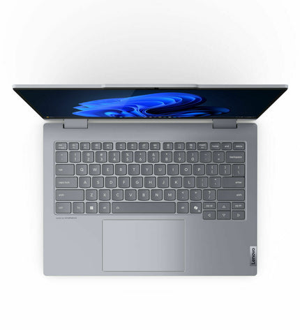 Lenovo 14-inch laptop with 16 GB RAM, 512 GB SSD, Qwerty Spanish keyboard, shown from a front angle.