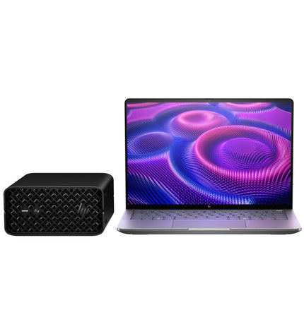 HP A3ZP7ET 14-inch laptop with 32GB RAM and 1TB SSD, showing the sleek design and keyboard.