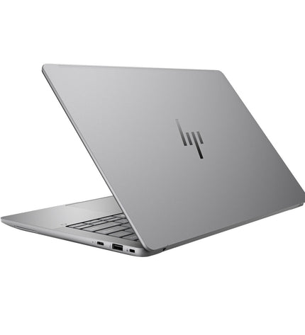 HP Laptop A3ZP7ET with 14-inch display, 32 GB RAM, and 1 TB SSD, shown with sleek black design and keyboard layout.