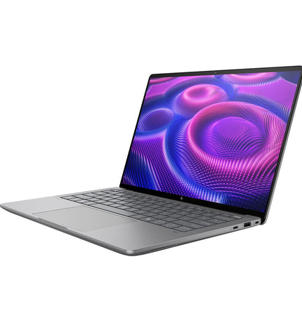 HP laptop A3ZP7ET#ABE with 14-inch display, 32GB RAM, and 1TB SSD, showing the sleek silver design and keyboard.