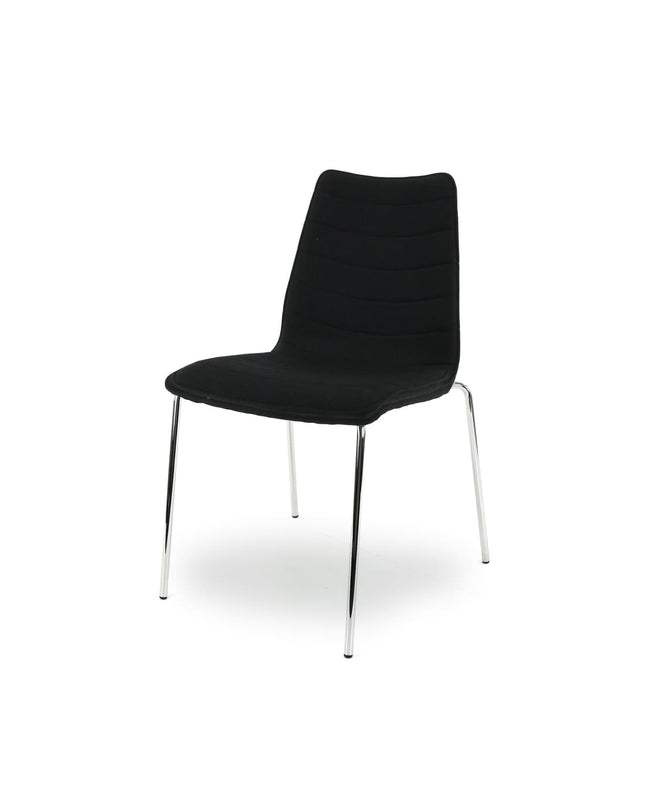 Workliving Verona Eetkamerstoel / Vergaderstoel - Zwart Mirage - Chroom onderstel