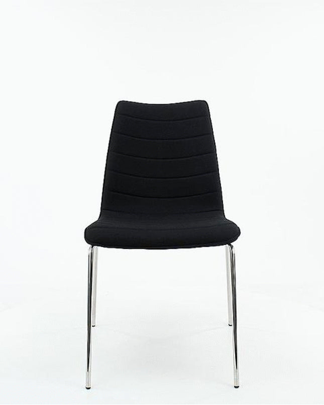 Workliving Verona Eetkamerstoel / Vergaderstoel - Zwart Mirage - Chroom onderstel
