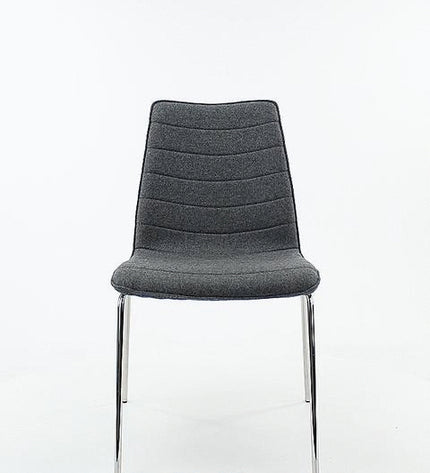 Workliving Verona eetkamerstoel/vergaderstoel - middengrijs wolvilt - chroomonderstel