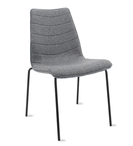 Workliving Verona Eetkamerstoel / Vergaderstoel - Wolvilt Fenice 602 Middengrijs - frame zwart