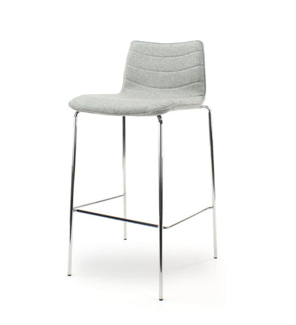 Workliving Verona Barstool - Light Grey Wool Felt - Chrome Base
