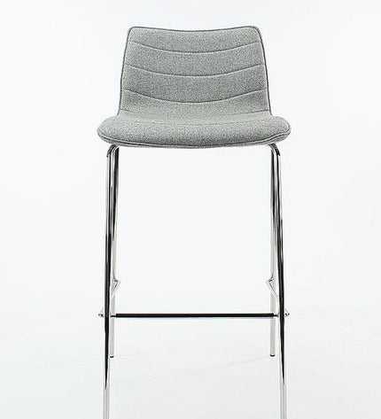 Workliving Verona Barstool - Light Grey Wool Felt - Chrome Base