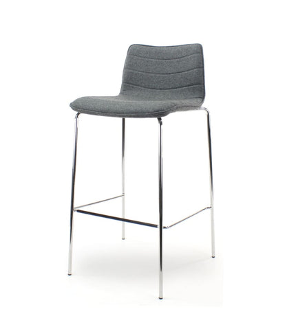 Workliving Verona Barstool - Middle Grey Wool Felt - Chrome Base